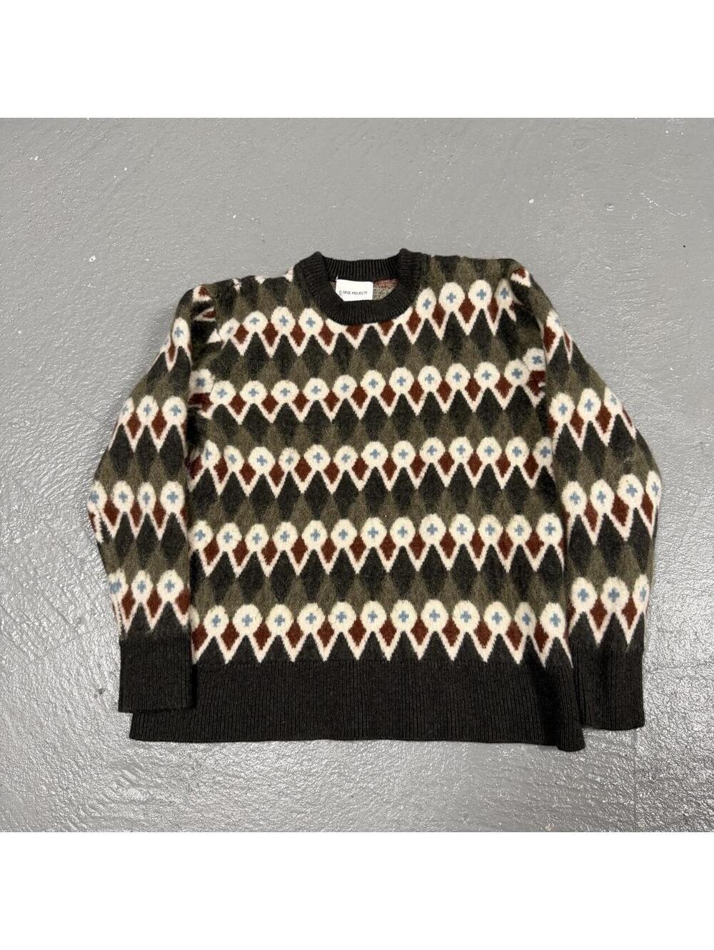Norse Projects Rune Loose Fair Isle Pattern Wool/Mohair/Alpaca Blend